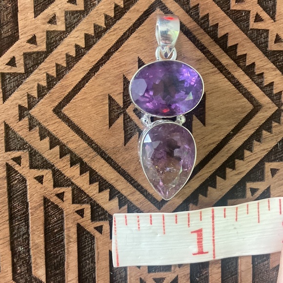 Amethyst & Ametrine 925 Sterling Silver pendant - Picture 11 of 11